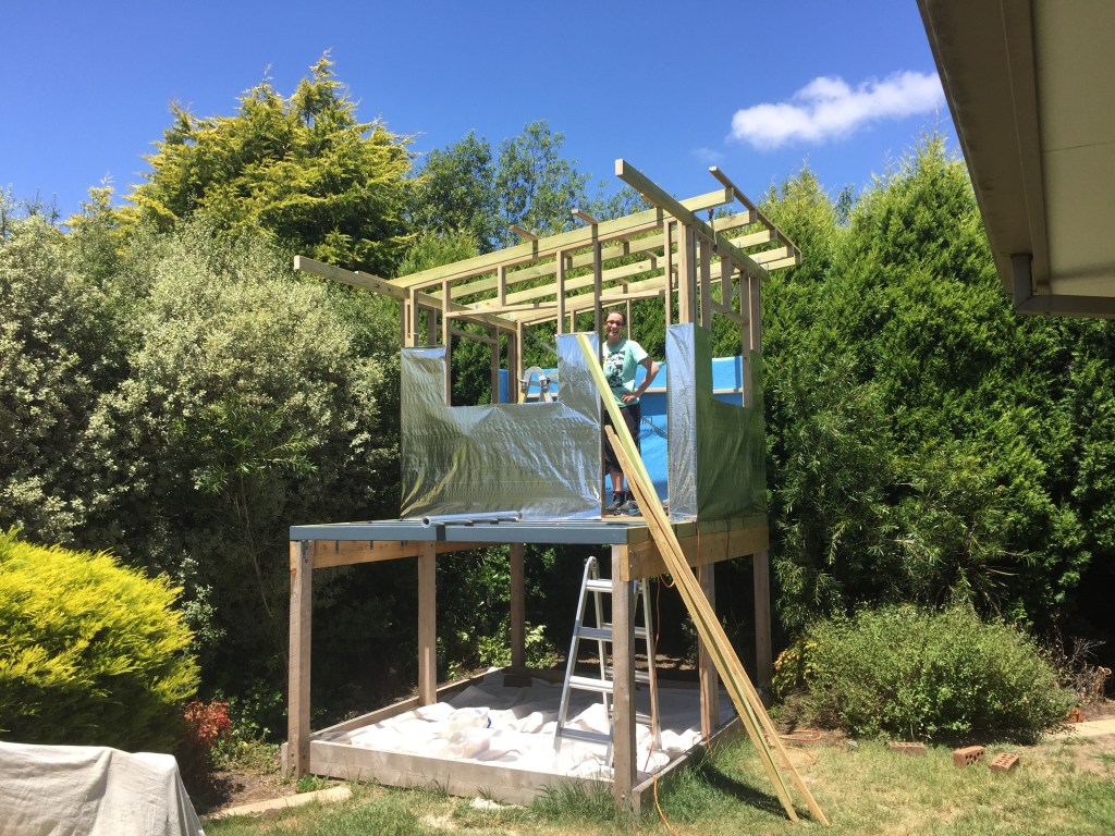 Attaching sarking to the cubby walls