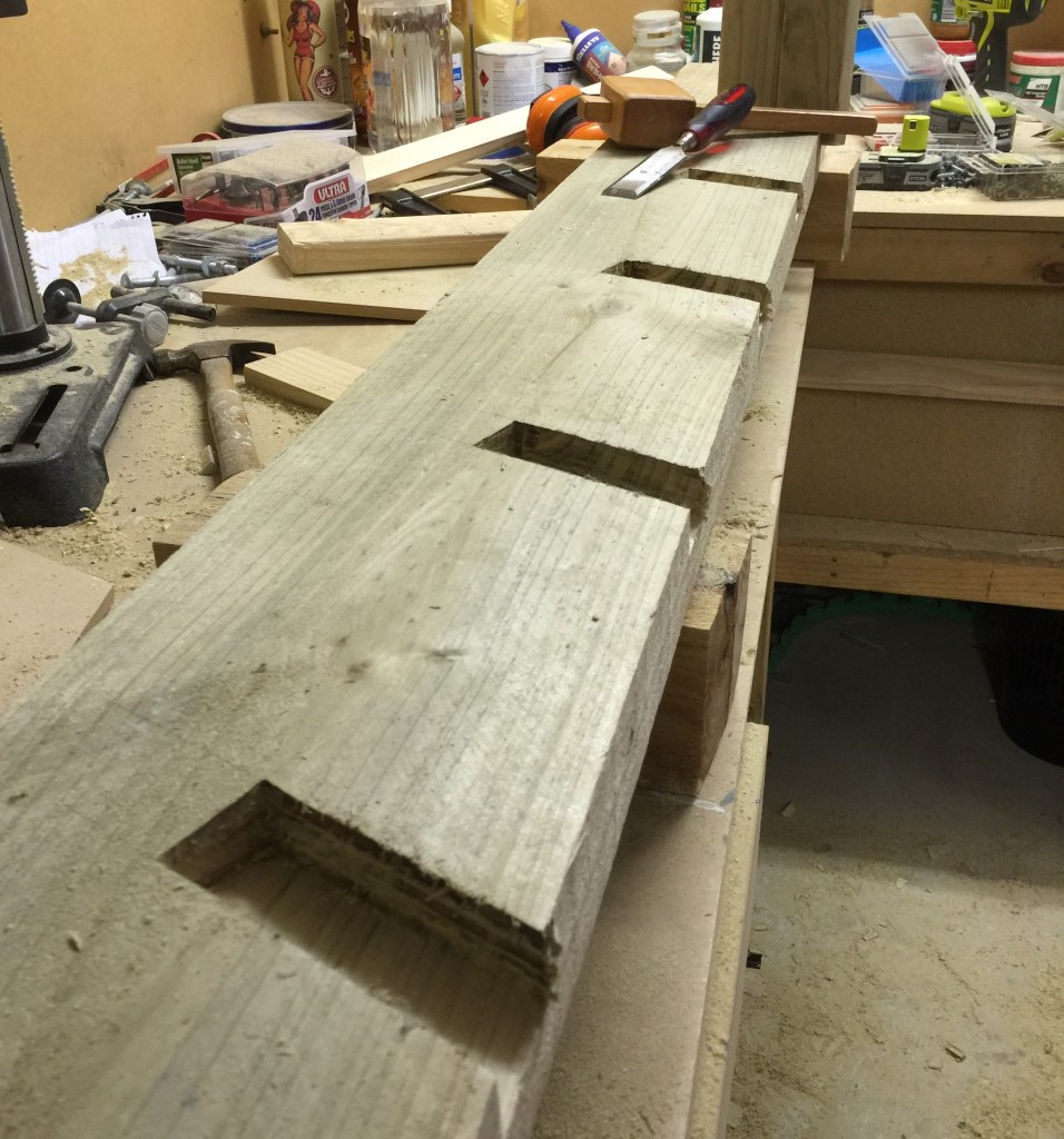 Cutting stringers for the steps to the cubby