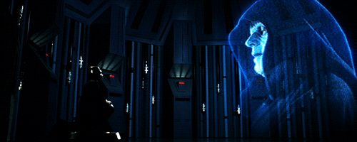 Giant floating hologram of the Emporer Giant floating hologram of the Emporer